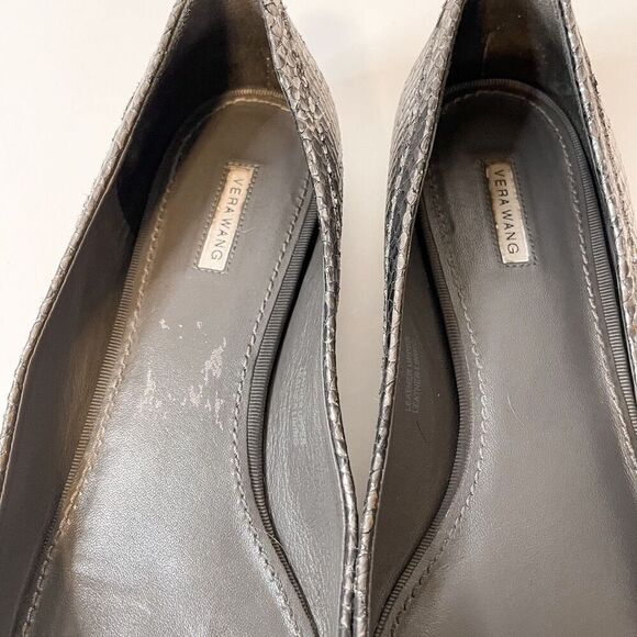 Vera Wang Metallic Pewter Round Toe Ballet Flats 8 - Picture 4 of 8